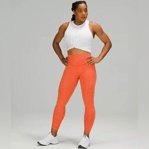 Lululemon Wunder train High rise tight leggings 25" orange size 18